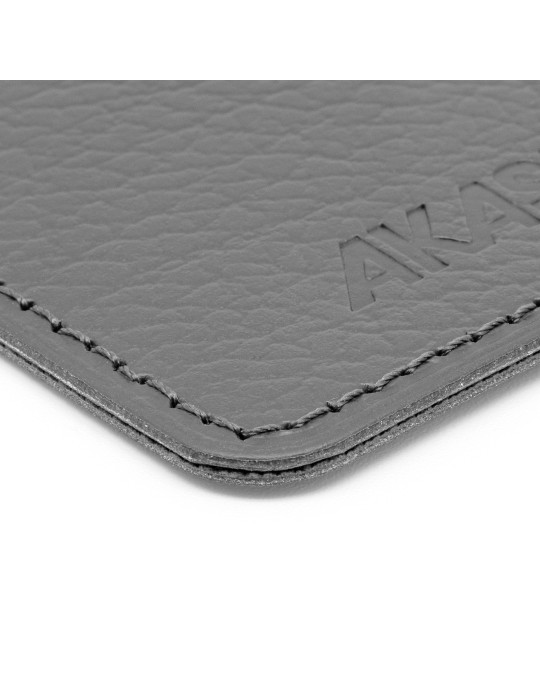 Porte-cartes smartphone en cuir recyclé gris personnalisé
