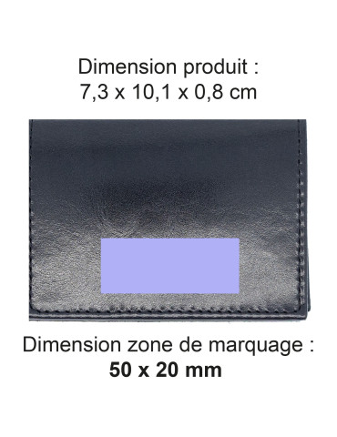 Porte-cartes folio en cuir noir personnalisé 2
