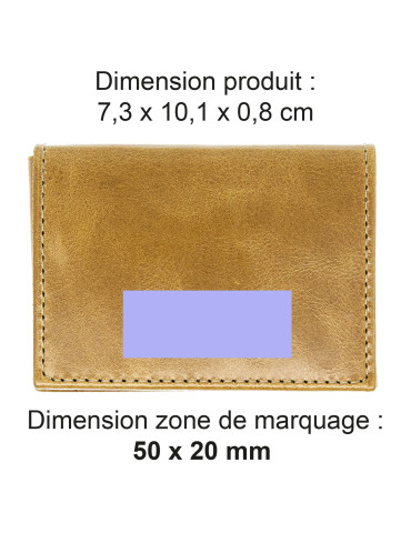 Porte-cartes en cuir marron clair personnalisé 2