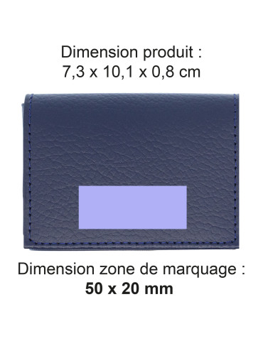 Porte-cartes en cuir recyclé bleu marine personnalisé 2