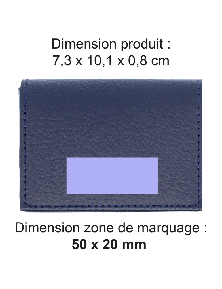 Porte-cartes en cuir recyclé bleu marine personnalisé