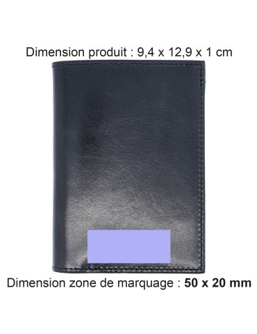 Portefeuille vertical noir en cuir véritable personnalisé 2
