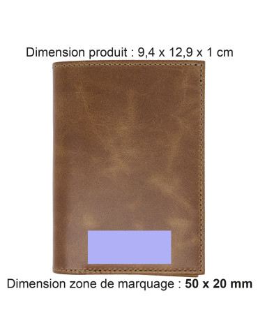 Portefeuille vertical marron foncé en cuir véritable 2