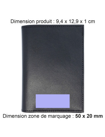 Portefeuille vertical noir en simili-cuir lisse personnalisé 2