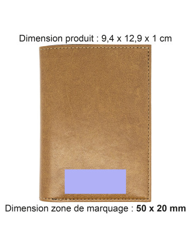 Portefeuille vertical marron en simili-cuir lisse 2
