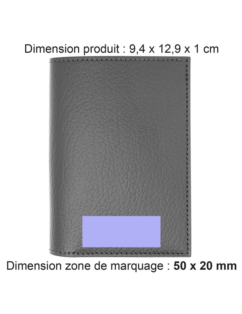 Portefeuille vertical en cuir recyclé personnalisé – gris