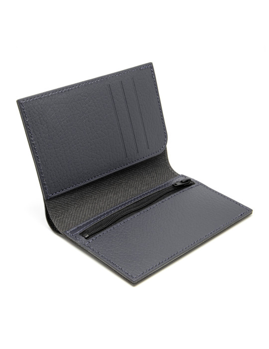 Portefeuille vertical en cuir recyclé personnalisé – gris