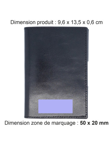 Porte-passeport et étui voiture en cuir noir 2