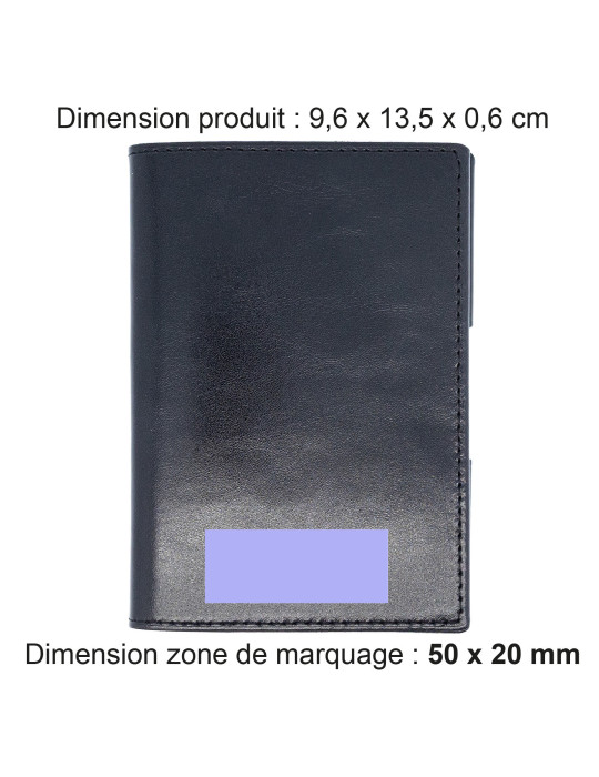 Porte-passeport et étui voiture en cuir noir