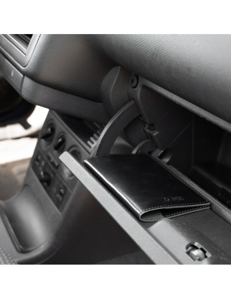 Porte-passeport et étui voiture en cuir noir