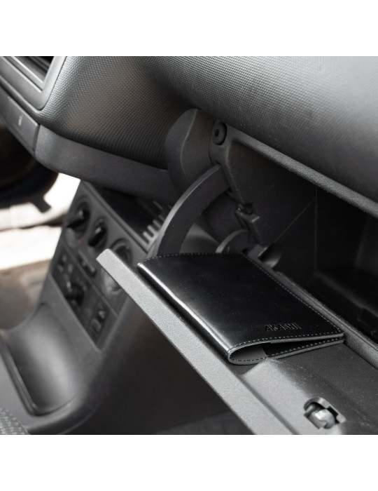 Porte-passeport et étui voiture en cuir noir