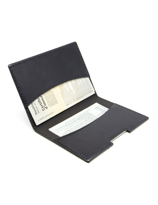 Porte-passeport et étui voiture en cuir noir