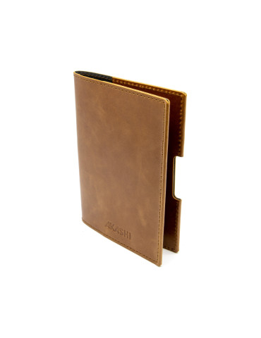 Porte-passeport et étui voiture cuir marron foncé