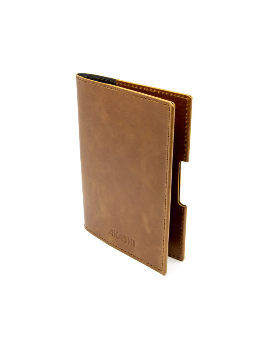 Porte-passeport et étui voiture cuir marron foncé