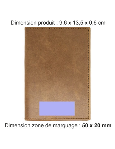 Porte-passeport et étui voiture cuir marron foncé 2