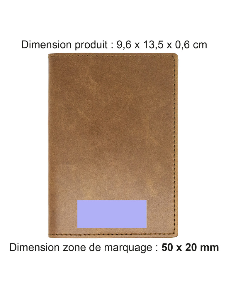 Porte-passeport et étui voiture cuir marron foncé