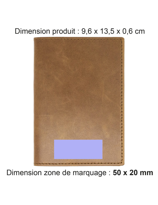Porte-passeport et étui voiture cuir marron foncé