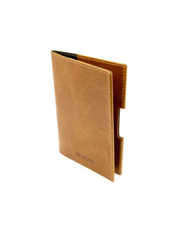 Porte-passeport et étui voiture cuir marron clair