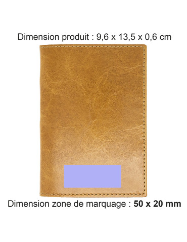 Porte-passeport et étui voiture cuir marron clair 2