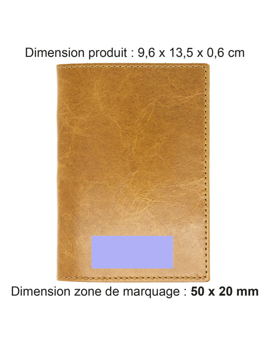 Porte-passeport et étui voiture cuir marron clair