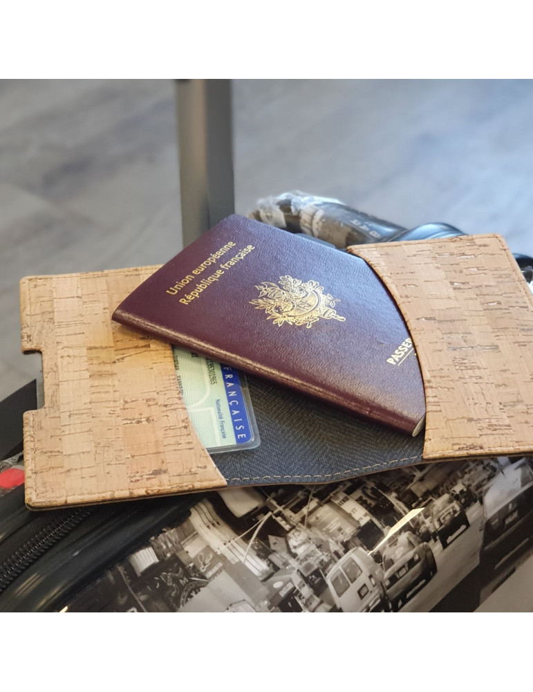 Porte-passeport et étui voiture en liège