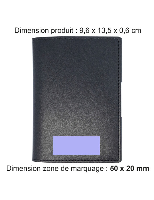 Étui porte-passeport et carte grise en similicuir noir