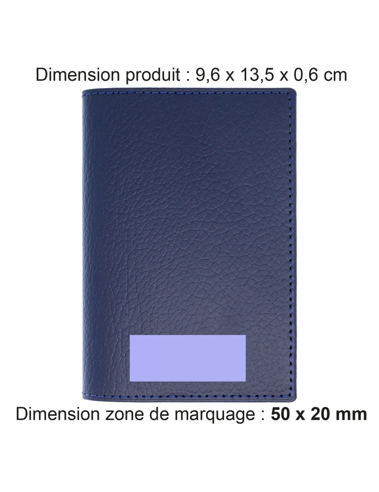 Étui porte-passeport et carte grise en cuir recyclé – bleu marine