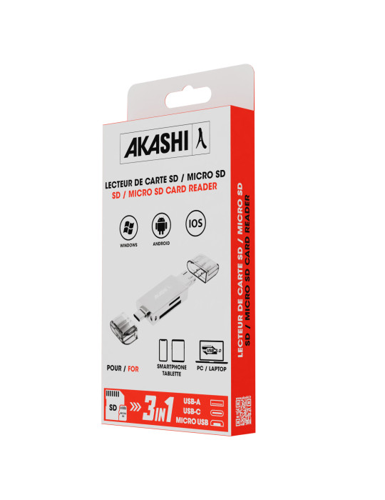Lecteur de cartes SD et microSD Kagi 3 en 1 USB
