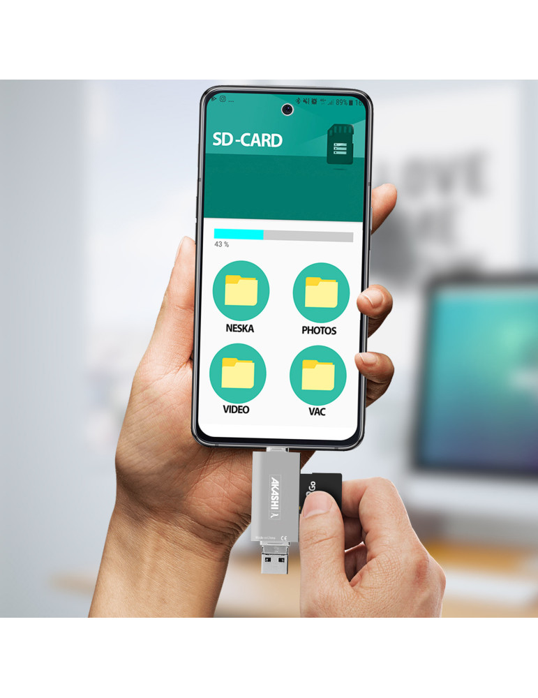 Lecteur de cartes SD et microSD Kagi 3 en 1 USB
