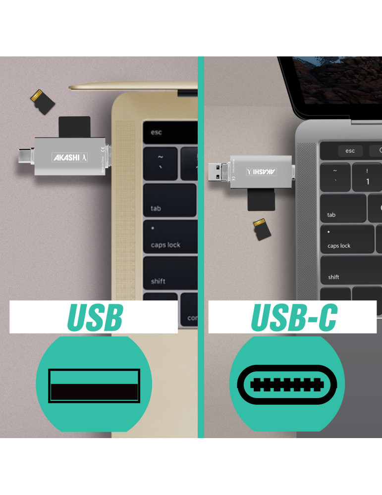 Lecteur de cartes SD et microSD Kagi 3 en 1 USB