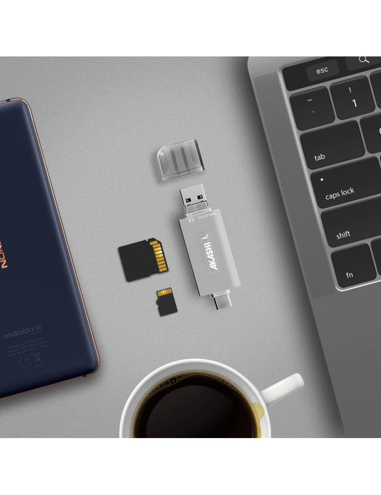Lecteur de cartes SD et microSD Kagi 3 en 1 USB