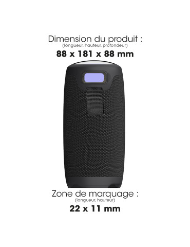 Enceinte Bluetooth Nishin 10 W personnalisable – noire 2