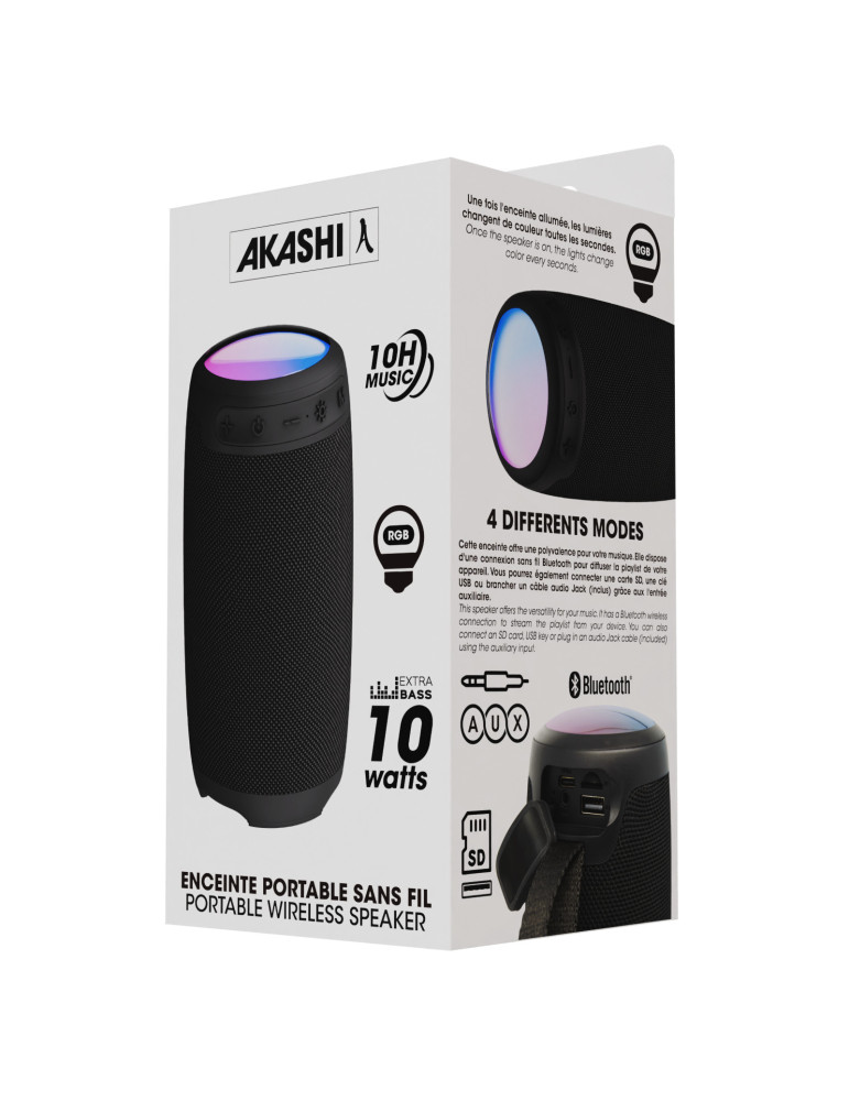 Enceinte Bluetooth Nishin 10 W personnalisable – noire
