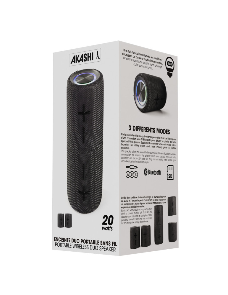 Enceinte magnétique Daiko Bluetooth stéréo 2 × 10 W
