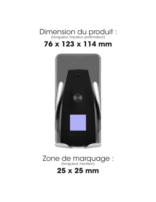 Support voiture automatique avec chargeur sans fil 15 W