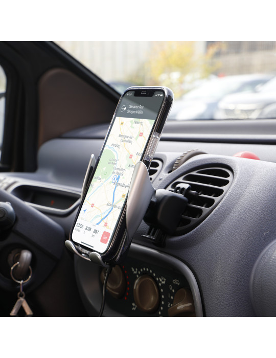 Support voiture automatique avec chargeur sans fil 15 W