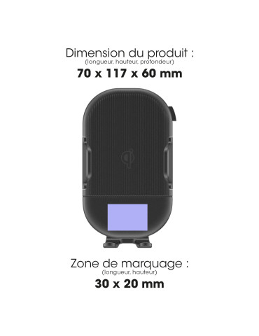 Support voiture Qi avec charge sans fil 15 W et ventouse 2