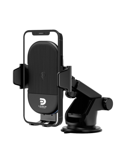 Support voiture Qi avec charge sans fil 15 W et ventouse
