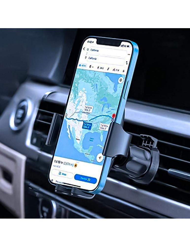 Support voiture Qi avec charge sans fil 15 W et ventouse