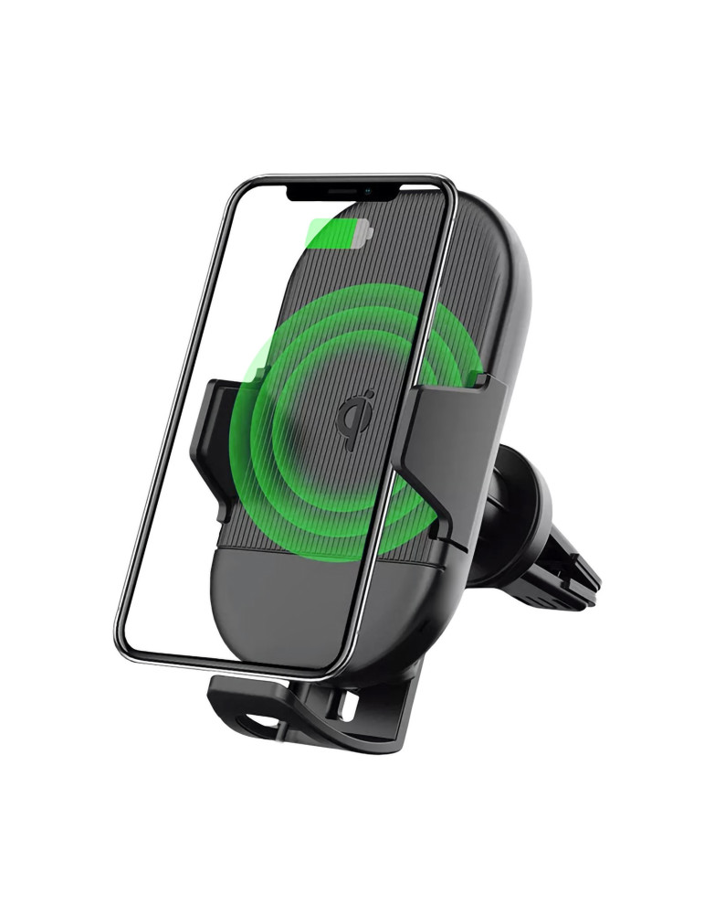 Support voiture Qi avec charge sans fil 15 W et ventouse