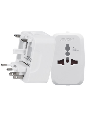 Adaptateur universel de voyage TOREBU blanc personnalisable