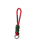 Porte-clés KNOT tressé en RPET personnalisé – rouge vert foncé