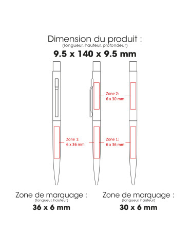 1950s - BND175 - Stylo à bille en acier inoxydable recyclé et bambou… 2