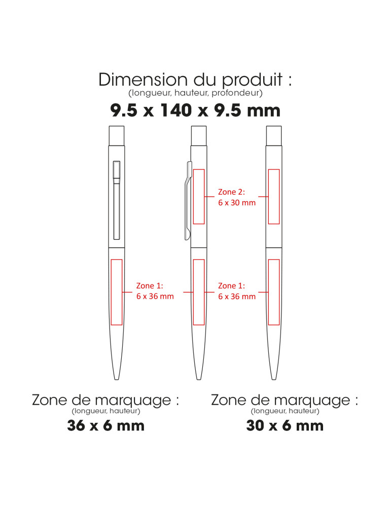 1950s - BND175 - Stylo à bille en acier inoxydable recyclé et bambou…