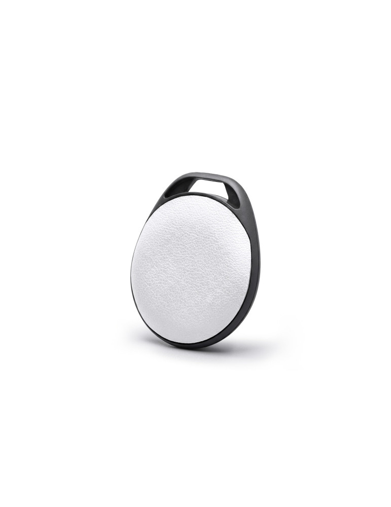 Porte-clés traceur BND554 personnalisable en PU recyclé – blanc