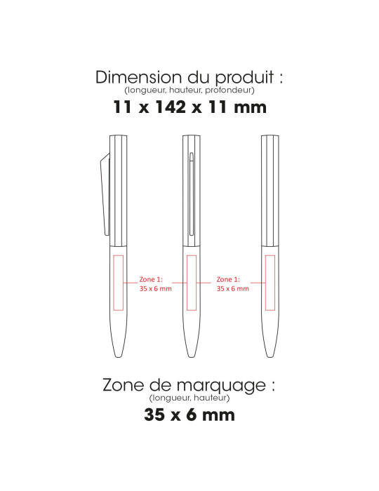 CONCORDE - BND61 - Stylo à bille en aluminium recyclé