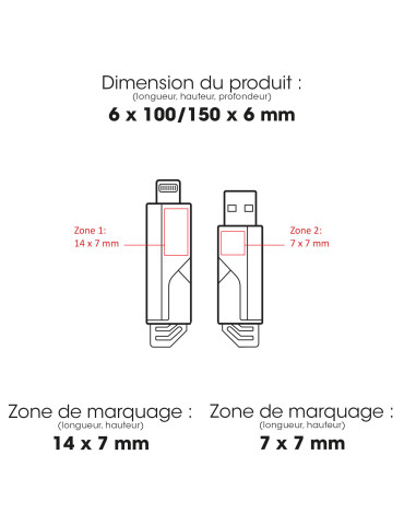 Câble de recharge 4 en 1 PABLO personnalisé 60 W 2
