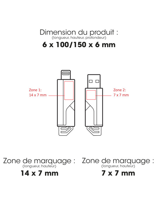 Câble de recharge 4 en 1 PABLO personnalisé 60 W
