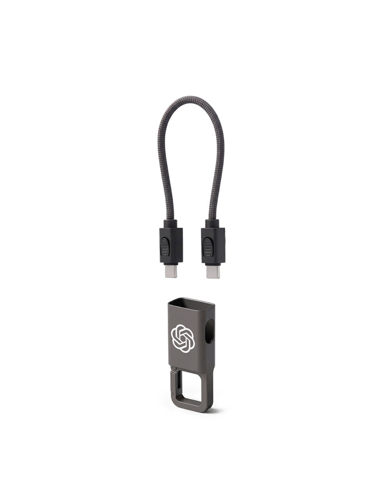 Câble USB-C MARIO 60 W avec porte-clés personnalisé
