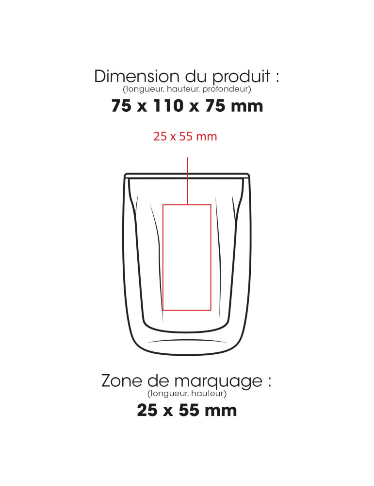Verre CALYPSO 887M double paroi personnalisé, 250 ml